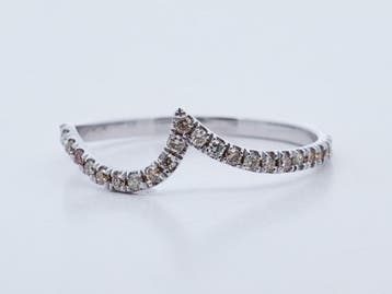 Veiling -  Witgouden ring - natuurlijke diamanten 0,26 ct, Sieraden, Tassen en Uiterlijk, Ringen, Nieuw
