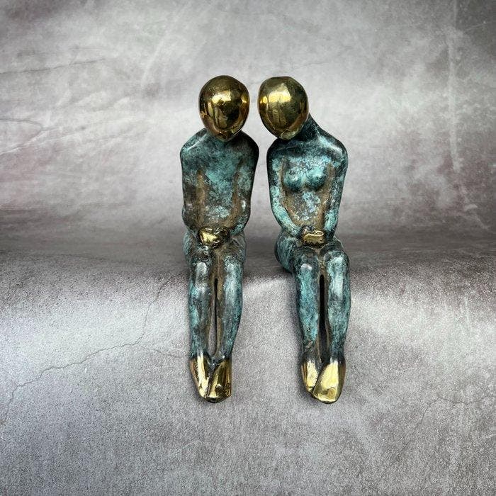 sculptuur, Sooka Interior - Bronze sitting couple -, Antiek en Kunst, Curiosa en Brocante