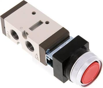 5/2 G1/4 (G1/8) Drukknop Ventiel Rood 0-8bar/0-112psi, Verzenden, Nieuw