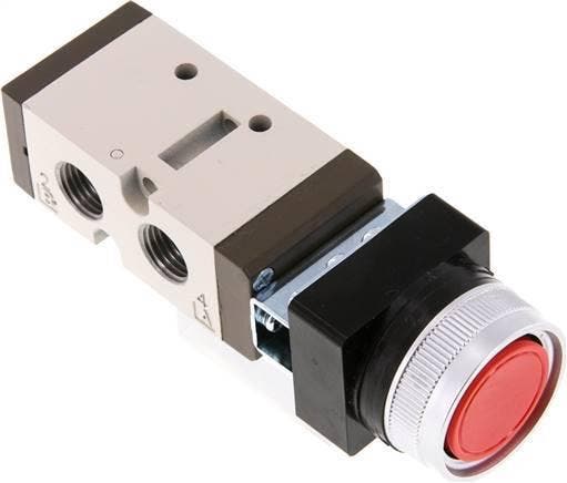 5/2 G1/4 (G1/8) Drukknop Ventiel Rood 0-8bar/0-112psi, Doe-het-zelf en Verbouw, Gereedschap | Machine-onderdelen en Toebehoren