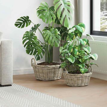 vidaXL Plantenmand met opslag GENDT 2 st Natuurlijk grijs, Verzenden, Nieuw