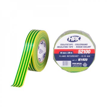 HPX PVC Isolatietape VDE 20mtrx19mm Geel/Groen, Nieuw