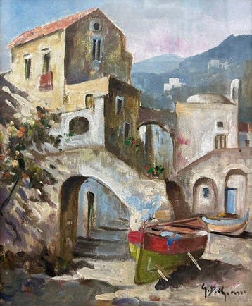Gianni del Grasso (1945) - Marina di Cetara, Costiera, Antiek en Kunst