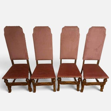 Stoel (4) - Eik - 4 kasteel stoelen 1880
