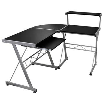 vidaXL Hoekbureau 132x112x99 cm bewerkt hout zwart, Verzenden, Nieuw