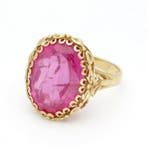 Ring - 18 karaat Geel goud - Robijn., Nieuw