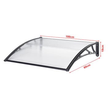 [en.casa] Deurluifel Mellerud afdak 100x60 cm transparant en, Verzenden, Nieuw