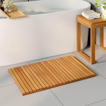 vidaXL Badmat Naturel 80 x 50 cm Massief Acaciahout, Huis en Inrichting, Verzenden, Nieuw, Bruin