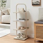 Schoenenrek Poytya met 4 planken champagne 96x34x32 cm [en.c, Verzenden, Nieuw