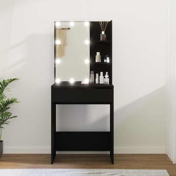 vidaXL Kaptafel met LED-verlichting 60x40x140 cm zwart, Minder dan 50 cm, 50 tot 100 cm, Verzenden, Nieuw