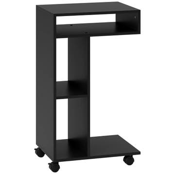 TRUUSK Bijzettafel C-vormig met 4 wielen - 3 vakken - 40 x 3, Verzenden, Nieuw