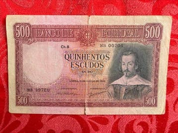 Portugal. - 500 Escudos - 1952 - Pick 158 (Zonder, Postzegels en Munten, Bankbiljetten | Europa | Niet-Eurobiljetten
