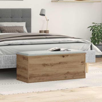 vidaXL Opslagdoos Artisan Eiken 90 x 35 x 35 cm Bewerkt hout, Huis en Inrichting, Verzenden, Nieuw