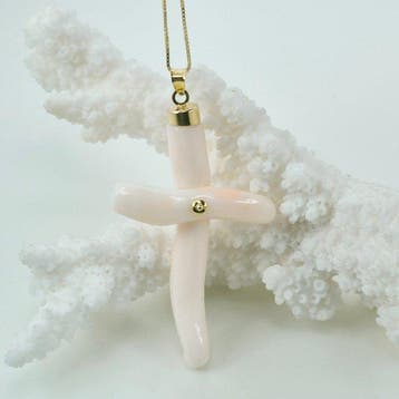 Koraal - Zilver, Verguld - Ketting met hanger - Roze koraal, Nieuw