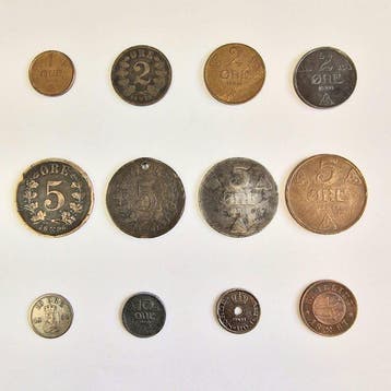 Noorwegen. Lot van 12 verschillende 1 ore t/m 10 ore & ½