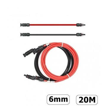 MC4 1-20 Meter 6mm Mannelijke-Vrouwelijke Kabel Rood/Zwar..., Verzenden, Nieuw, Overige typen
