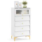 LIVSK Opbergkast - Kantelbare Geribbelde Glazen Deur - 3/4 L, Verzenden, Nieuw