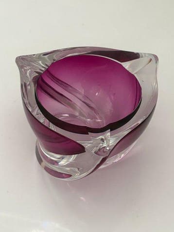 Val Saint Lambert - René Delvenne - Asbak - swirl - Kristal