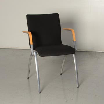 Frontseat vergaderstoel, zwart, 4-poot onderstel, Ophalen of Verzenden, Nieuw