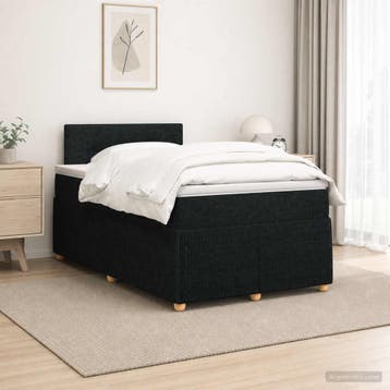 vidaXL Boxspringbed met matras met hoofdeinde Zwart 120 x, Verzenden, Nieuw, Zwart