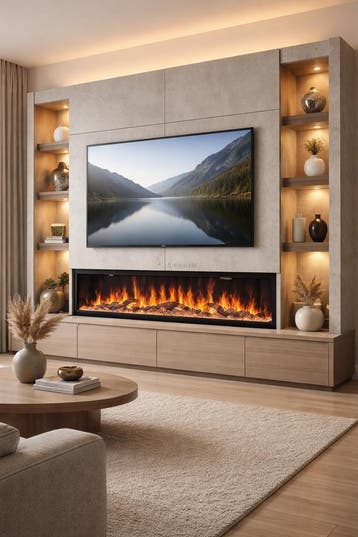 Cinewall op maat + evt. elektrische haard