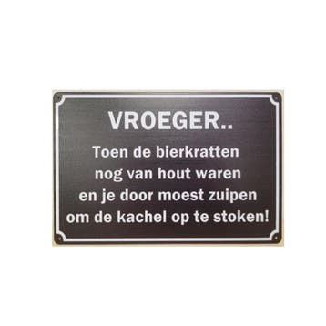 Vroeger toen de bierkratten van hout waren reclamebord, Ophalen of Verzenden, Nieuw