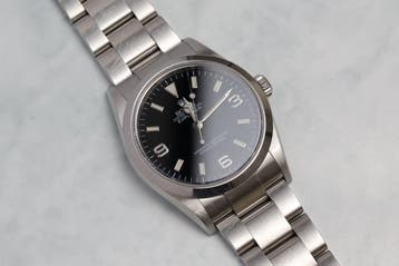 Rolex Explorer 114270 Zwarte Wijzerplaat 2010 Full Set, Staal, Gebruikt, Polshorloge, Ophalen of Verzenden