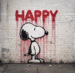 Eric Brumette - SNOOPY STREET LOVE 5- Toile L, Antiek en Kunst