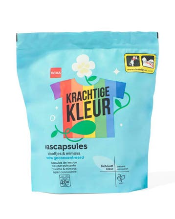 HEMA Wascapsules kleur eco viooltjes en mimosa - 20 stuks, Verzenden, Nieuw