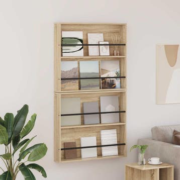 vidaXL Tijdschrift Rek 2 st Sonoma Eiken 80 x 12 x 70 cm, Verzenden, Nieuw