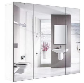 Witte Badkamer Spiegelkast – Wandkast met 3 Deuren, Verzenden, Nieuw