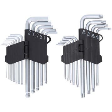 KS Tools Haakse Inbussleutelset + Torx-Sleutelset 22-Delig, Verzenden, Nieuw