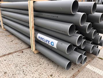 PVC buis 125 met manchet mof 5 meter riool hemelwater pijp, Nieuw