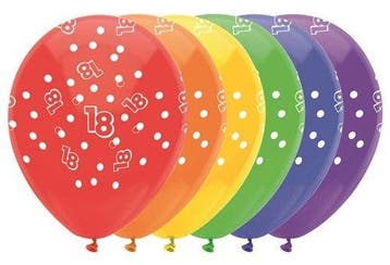 Ballonnen 18 jaar (30cm) 6st, Verzenden, Nieuw, Feestartikel