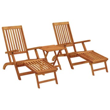 vidaXL Ligstoelkentingen en opvouwbare zonnebader 2 pcs, Verzenden, Nieuw