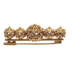 Antiek gouden broche; Filigrain techniek, Ophalen of Verzenden, Gebruikt, Overige kleuren, Goud