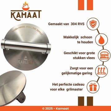 Kamaat | Professionele Hamburgerpers | Smash Burger Press, Nieuw, Kamaat
