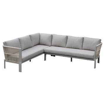Veneto hoek loungeset 2 delig aluminium latte zand rope, Ophalen of Verzenden, Nieuw
