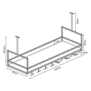 Wijnrek Borejle wandrek zwart en walnootkleurig 100x30x64 cm, Huis en Inrichting, Keuken | Keukenelementen, Verzenden, Nieuw