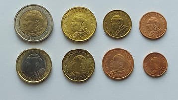 Vaticaan. Series 1 Cent - 2 Euro 2002 (Zonder minimumprijs), Postzegels en Munten