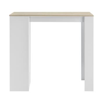 Bartafel met 3 planken 110x50x103 cm wit en eikenkleurig, Huis en Inrichting, Verzenden, Nieuw