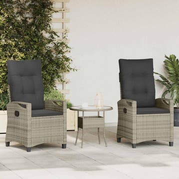 vidaXL Tuinstoel 2 st Licht Grijs en Donker Grijs Staal en, Tuin en Terras, Tuinstoelen, Verzenden, Nieuw