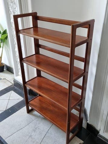 Plank - Hout - Klaprek – Mid-Century Staandrek – Vintage