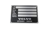 Volvo Typeplaatje aluminium blanco (onder motorkap) PV444+P1, Nieuw, Volvo, Motorkap, Verzenden