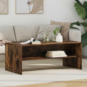 vidaXL Salontafel Gerookt eiken 100 x 50 x 40 cm Bewerkt, Verzenden, Nieuw, 50 tot 100 cm, Rechthoekig