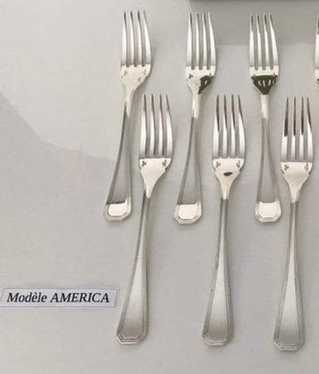 Christofle - Vork - Set van 6 visvorken in het Amerikaanse