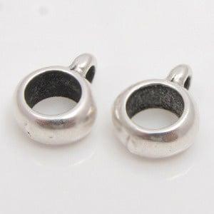 1 x DQ metaal ringetje hanger 6mm leer met oog 2,3 mm ant..., Ophalen of Verzenden, Nieuw, Bedel