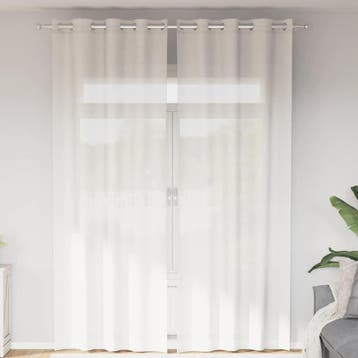 vidaXL Gordijnen voile met doorvoertules 2 st wit, Verzenden, Nieuw, Wit