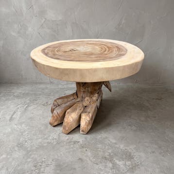 Salontafel boomstam suarhout met teakhouten dierenpoot |, Ophalen of Verzenden, Nieuw