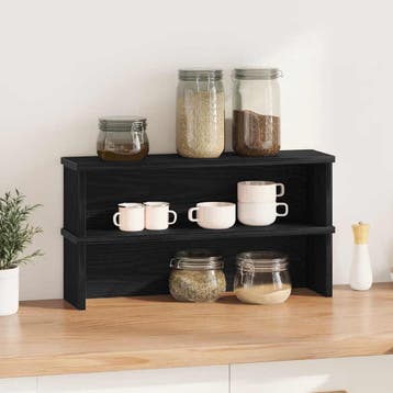 vidaXL Keukenrekken stapelbaar 2 st 60x15x16 cm zwart, Verzenden, Nieuw